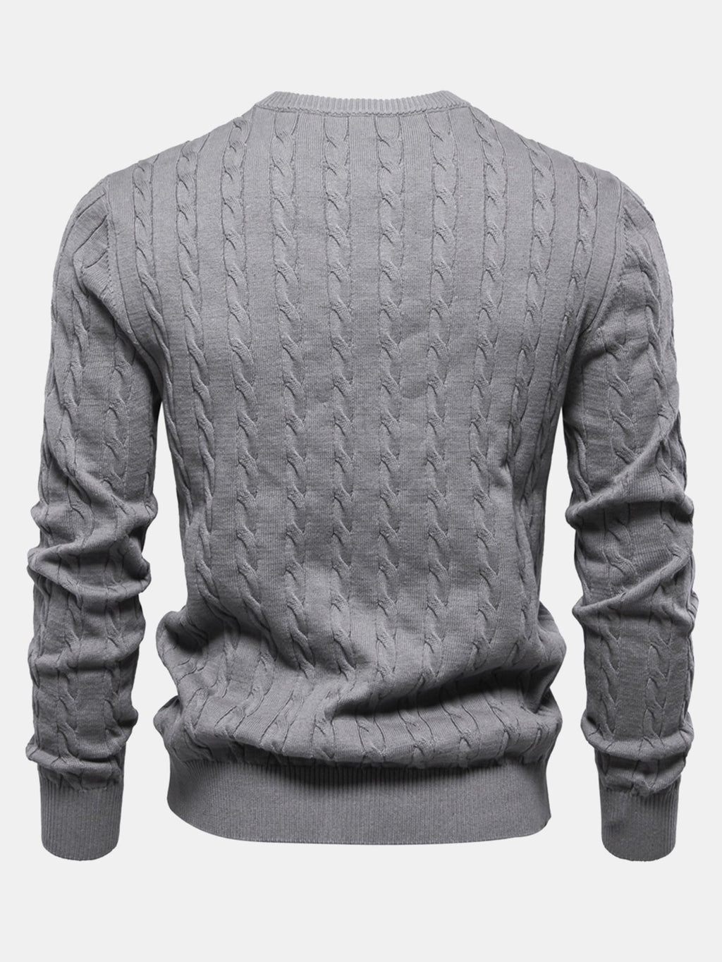 Rhys - Cable Knit Jacquard Sweater with Giraffe Embroidery
