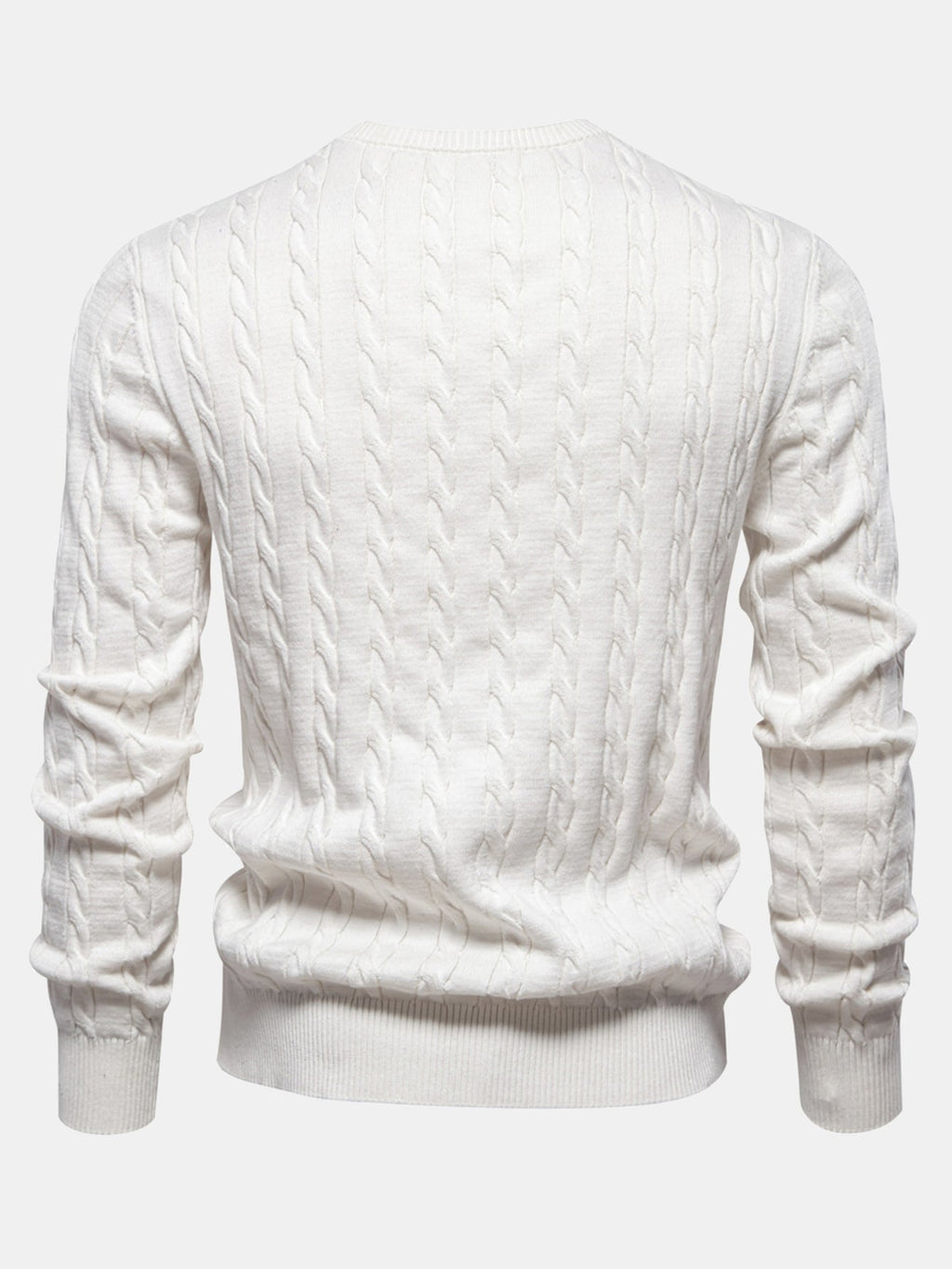 Rhys - Cable Knit Jacquard Sweater with Giraffe Embroidery