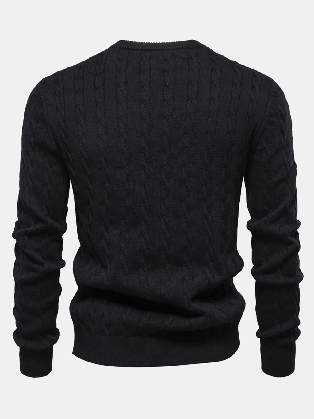Rhys - Cable Knit Jacquard Sweater with Giraffe Embroidery