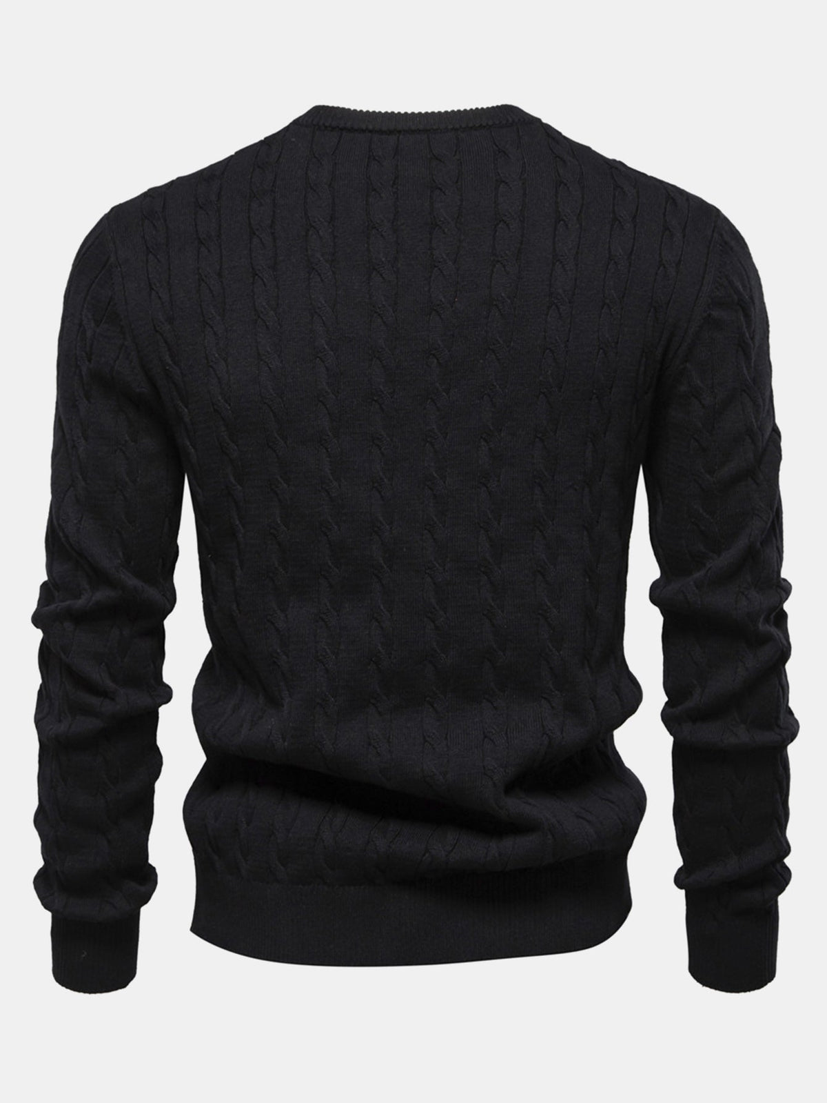 Rhys - Cable Knit Jacquard Sweater with Giraffe Embroidery