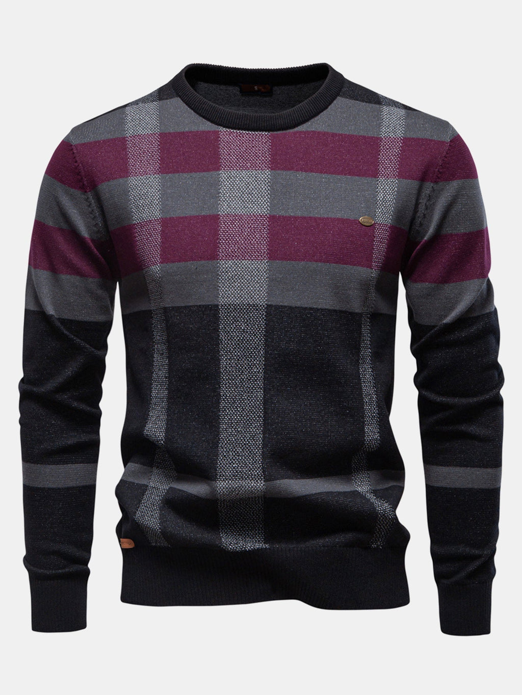Walker - Checked Crew Neck Sweater