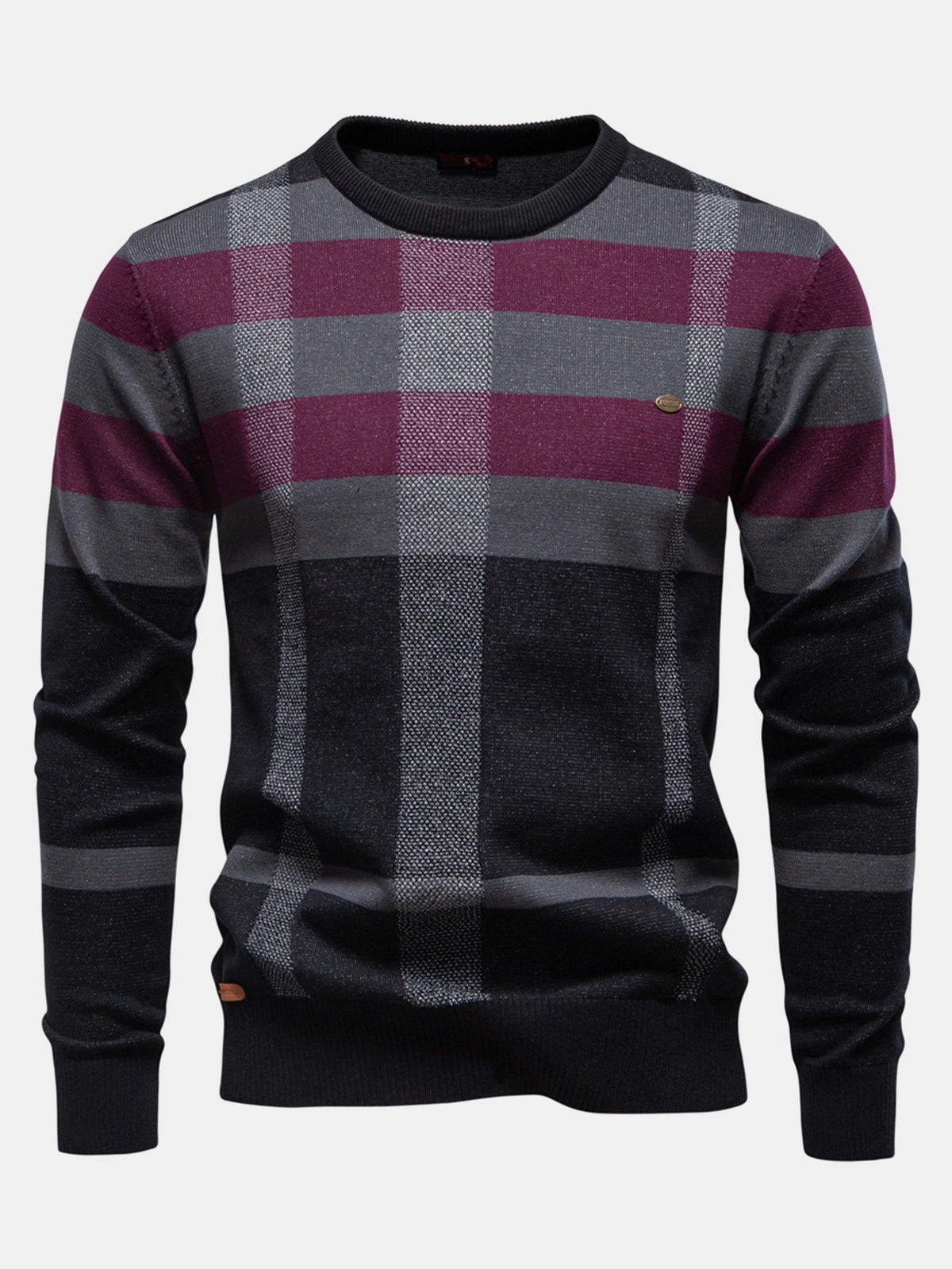 Walker - Checked Crew Neck Sweater