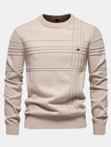 Fraser - Striped Jacquard Crew Neck Sweater
