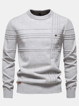 Fraser - Striped Jacquard Crew Neck Sweater