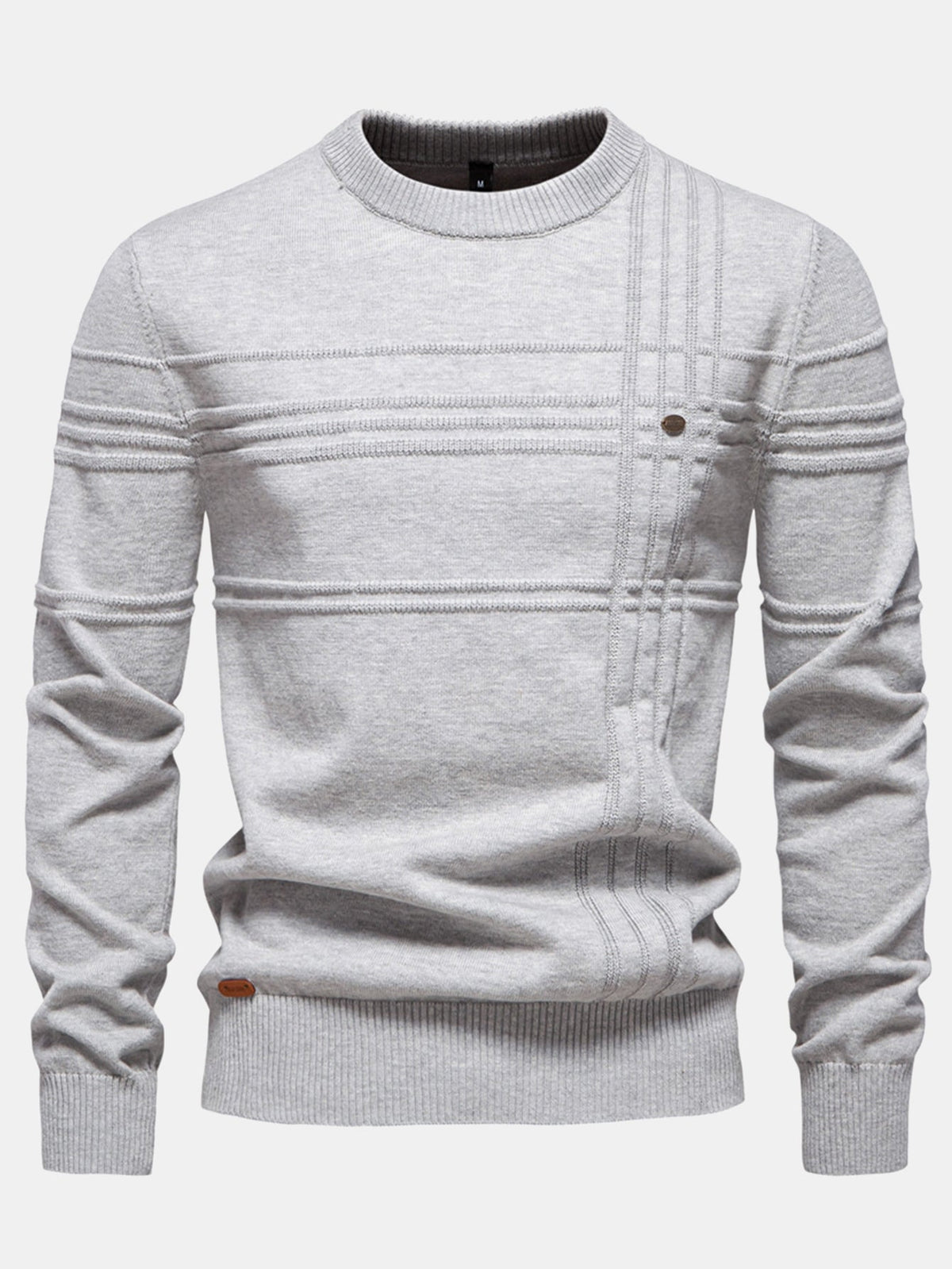 Fraser - Striped Jacquard Crew Neck Sweater