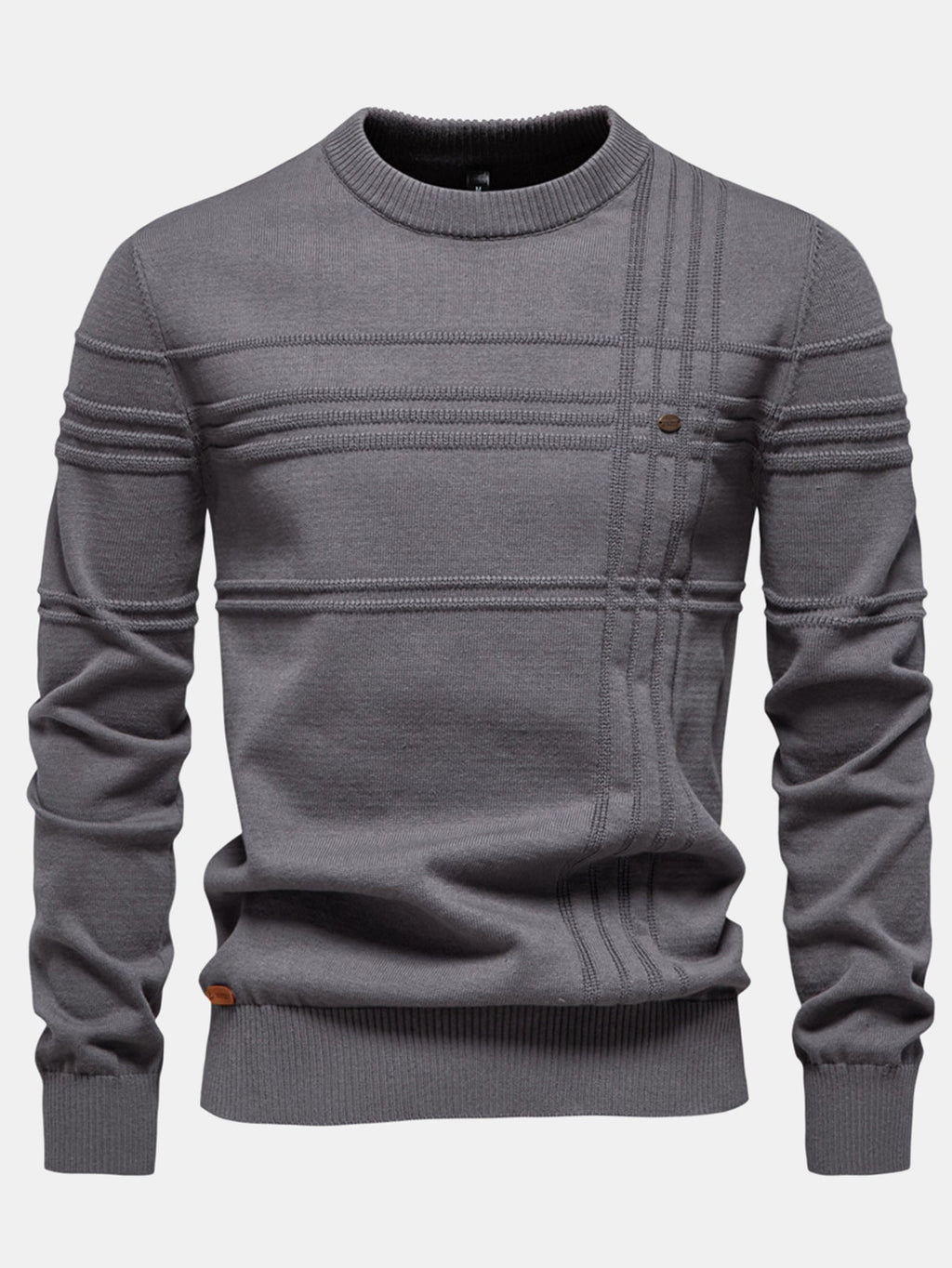 Fraser - Striped Jacquard Crew Neck Sweater