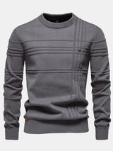 Fraser - Striped Jacquard Crew Neck Sweater