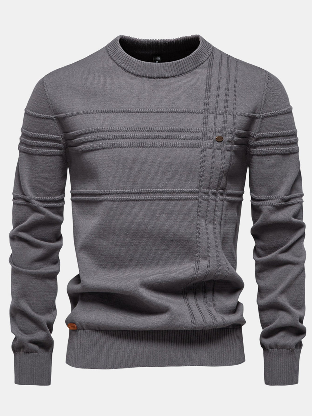 Fraser - Striped Jacquard Crew Neck Sweater