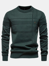 Fraser - Striped Jacquard Crew Neck Sweater