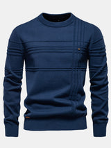 Fraser - Striped Jacquard Crew Neck Sweater