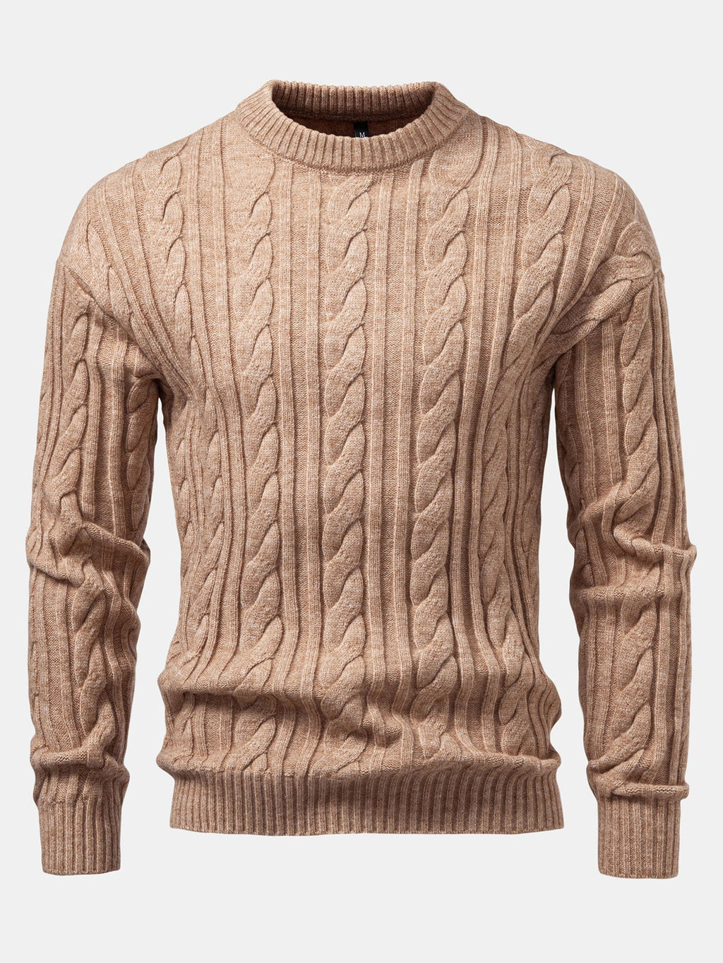 Tristan - Jacquard Cable Knit Crew Neck Sweater