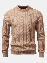 Tristan - Jacquard Cable Knit Crew Neck Sweater
