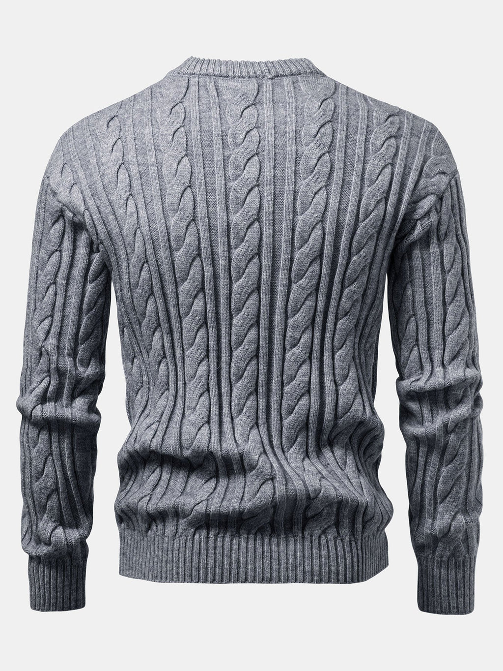 Tristan - Jacquard Cable Knit Crew Neck Sweater