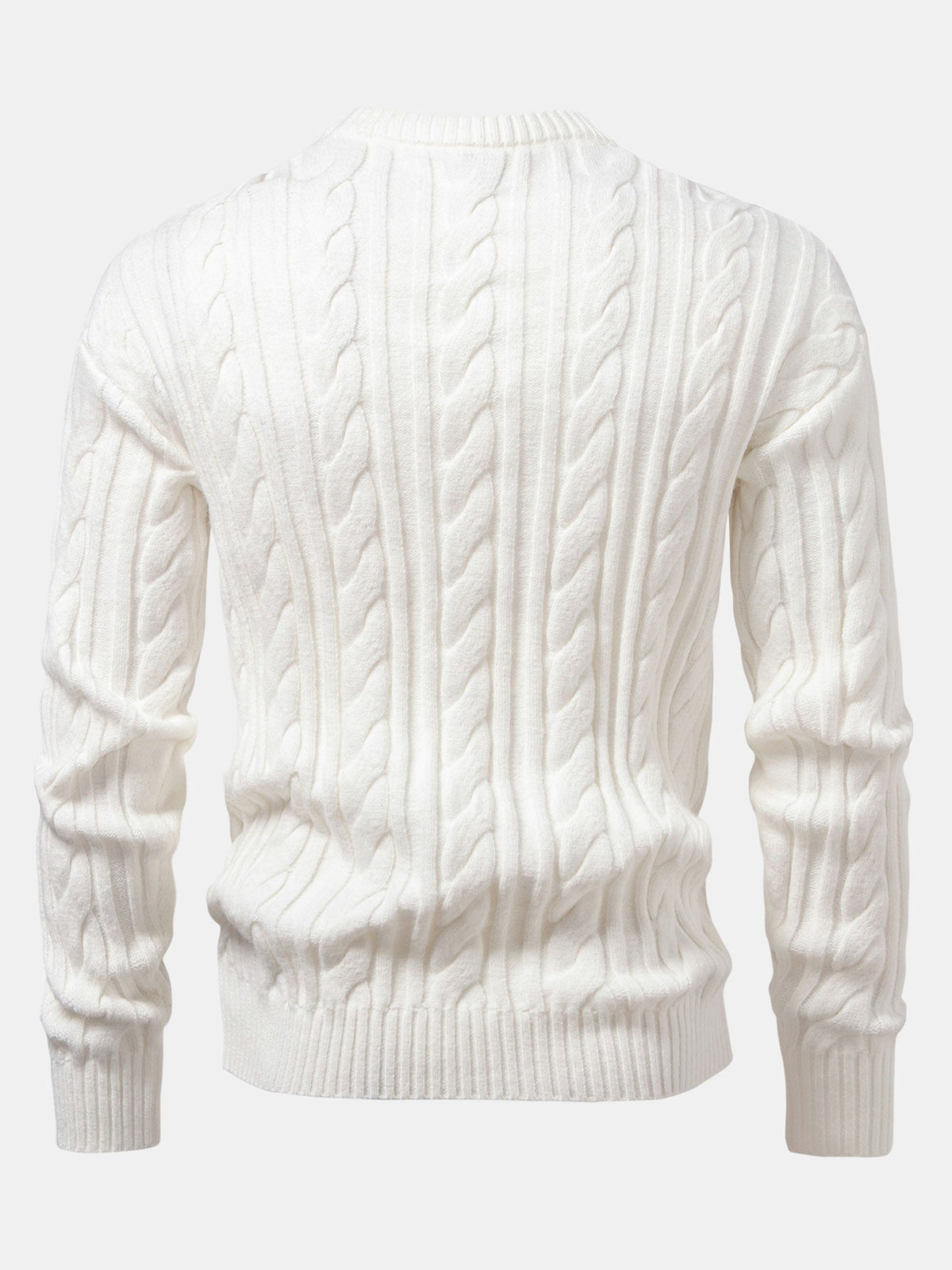 Tristan - Jacquard Cable Knit Crew Neck Sweater