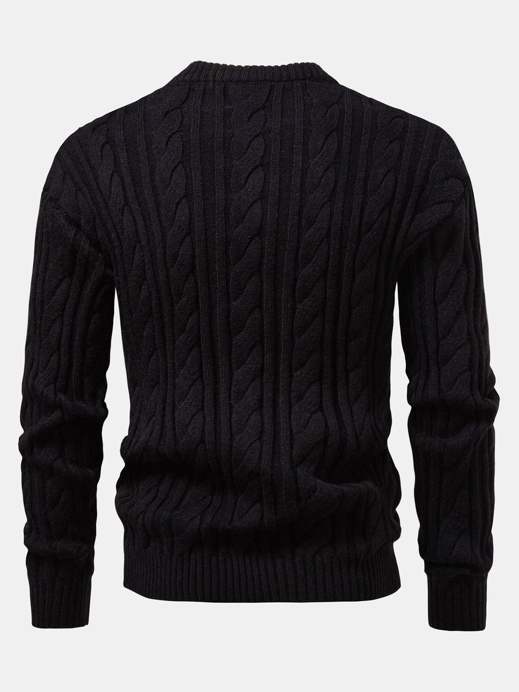 Tristan - Jacquard Cable Knit Crew Neck Sweater