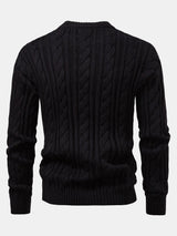 Tristan - Jacquard Cable Knit Crew Neck Sweater