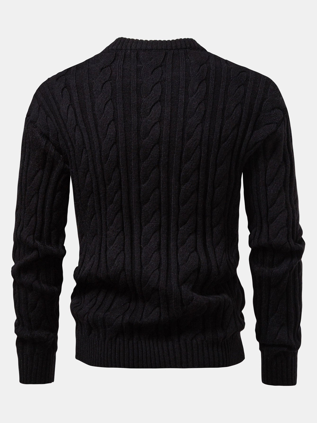 Tristan - Jacquard Cable Knit Crew Neck Sweater