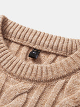 Tristan - Jacquard Cable Knit Crew Neck Sweater