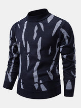 Blake - Abstract Print Stand Collar Sweater