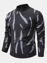 Blake - Abstract Print Stand Collar Sweater