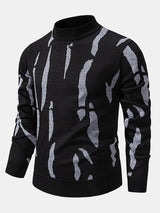 Blake - Abstract Print Stand Collar Sweater