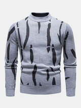 Blake - Abstract Print Stand Collar Sweater