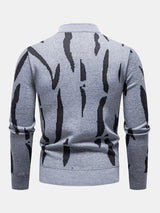 Blake - Abstract Print Stand Collar Sweater