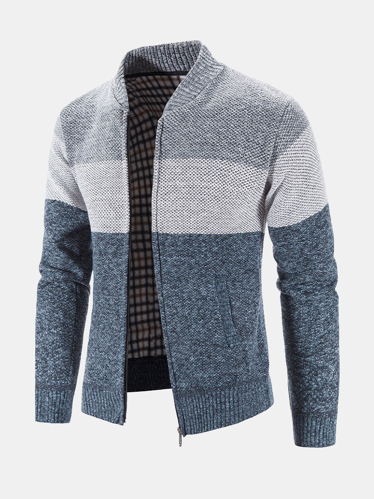 Carson - Knit Zip Cardigan with Baseball Collar