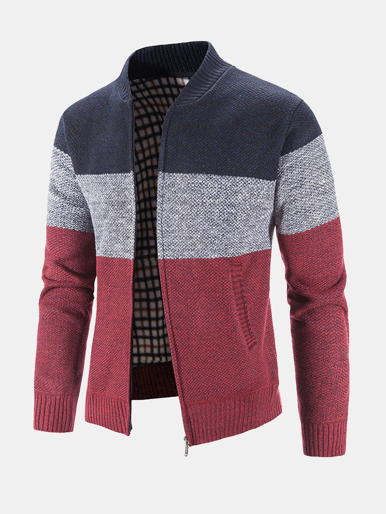 Carson - Knit Zip Cardigan with Baseball Collar