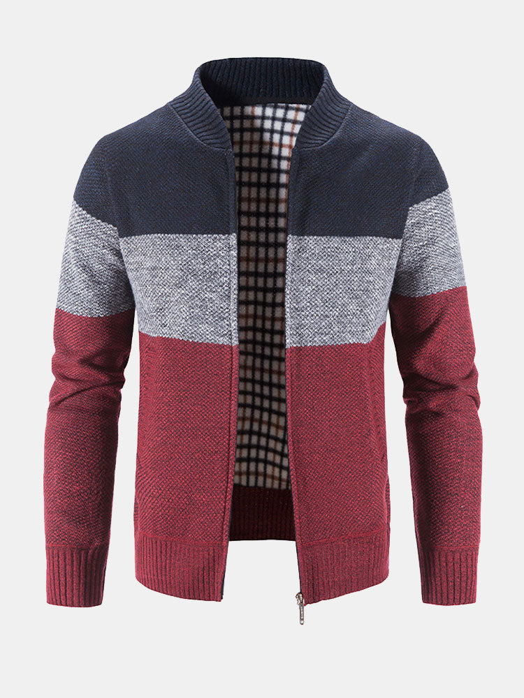 Carson - Knit Zip Cardigan with Baseball Collar
