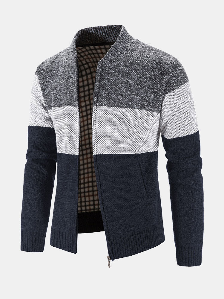 Carson - Knit Zip Cardigan with Baseball Collar