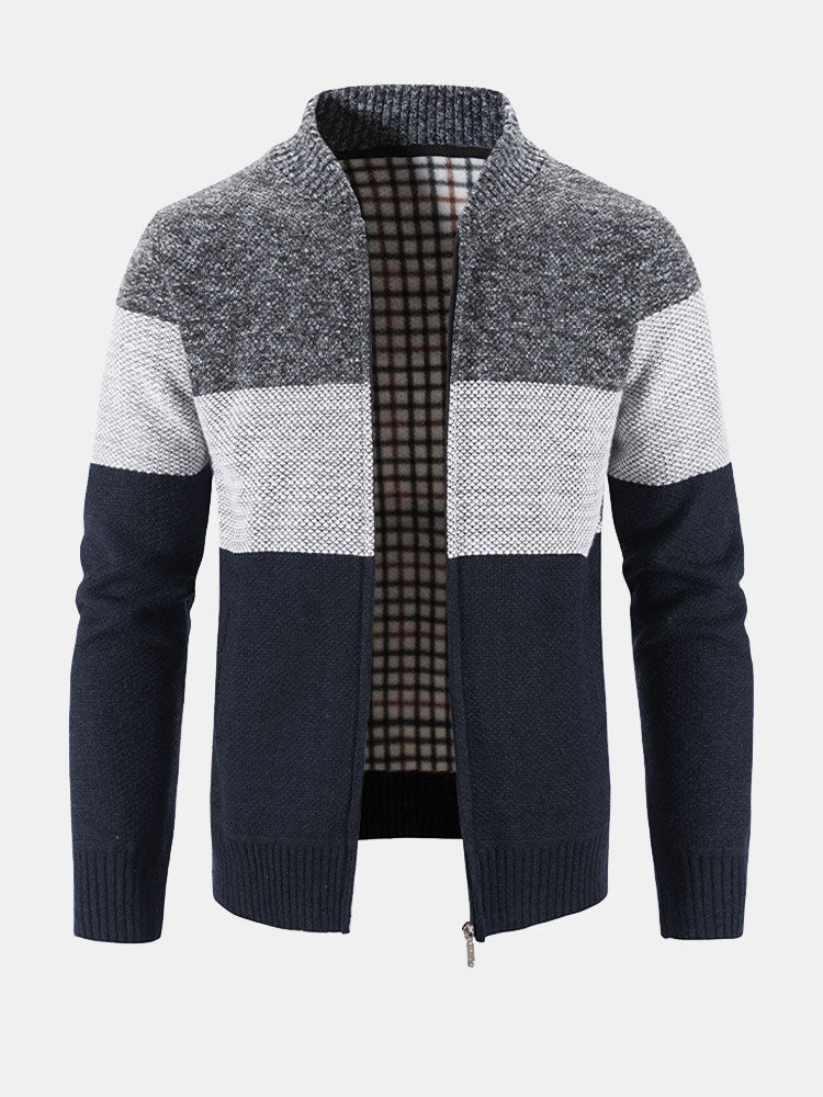 Carson - Knit Zip Cardigan with Baseball Collar