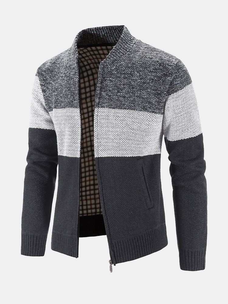 Carson - Knit Zip Cardigan with Baseball Collar