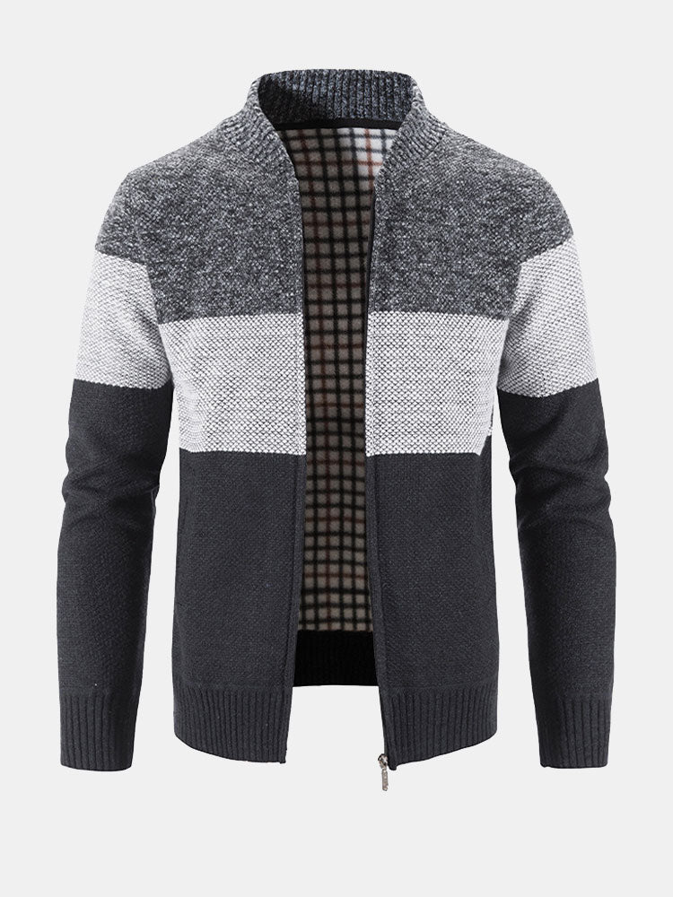 Carson - Knit Zip Cardigan with Baseball Collar