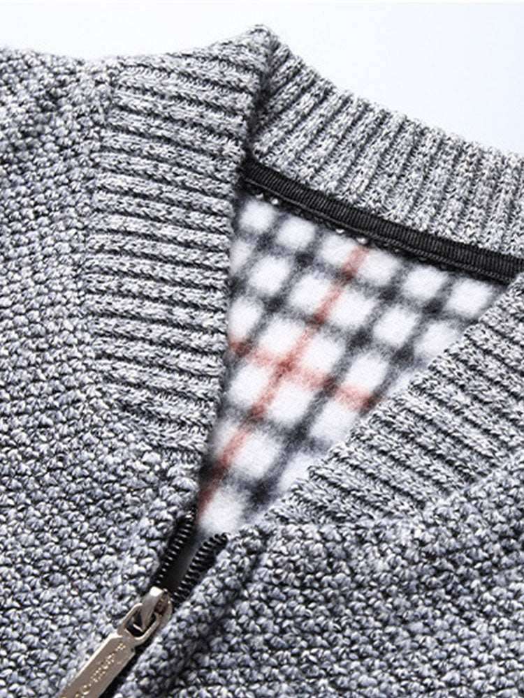 Carson - Knit Zip Cardigan with Baseball Collar