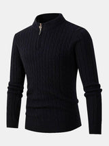 Dawson - Cable Knit Stand Collar Quarter-Zip Sweater