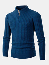 Dawson - Cable Knit Stand Collar Quarter-Zip Sweater