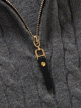 Dawson - Cable Knit Stand Collar Quarter-Zip Sweater