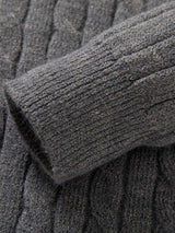 Dawson - Cable Knit Stand Collar Quarter-Zip Sweater