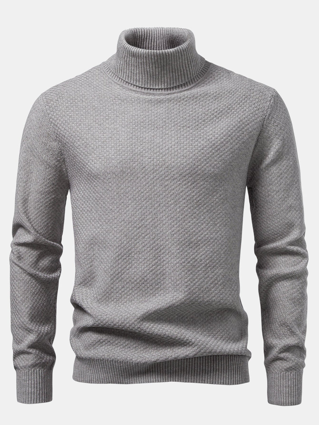 Emmett - Checkerboard Knit Turtleneck Sweater