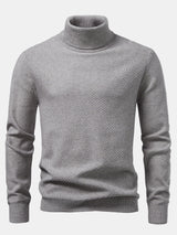 Emmett - Checkerboard Knit Turtleneck Sweater
