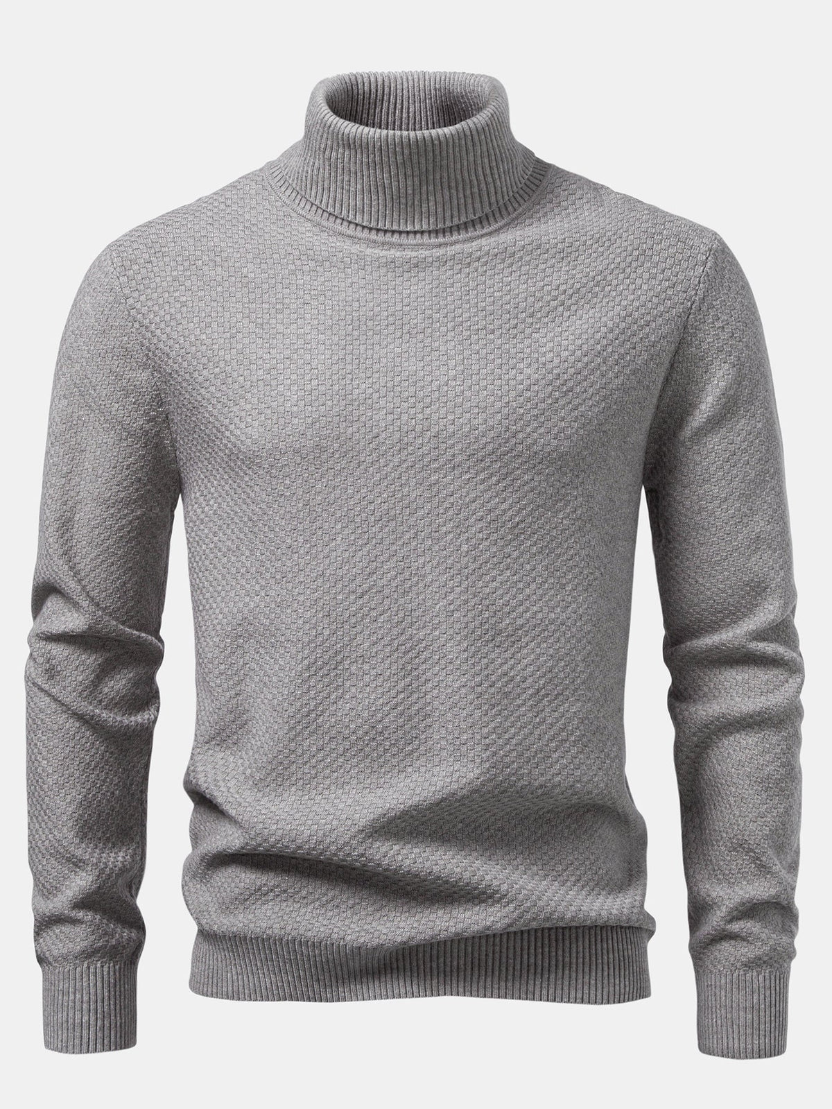 Emmett - Checkerboard Knit Turtleneck Sweater