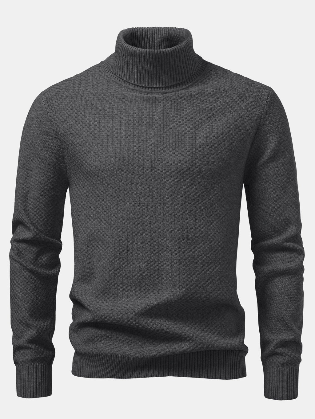 Emmett - Checkerboard Knit Turtleneck Sweater