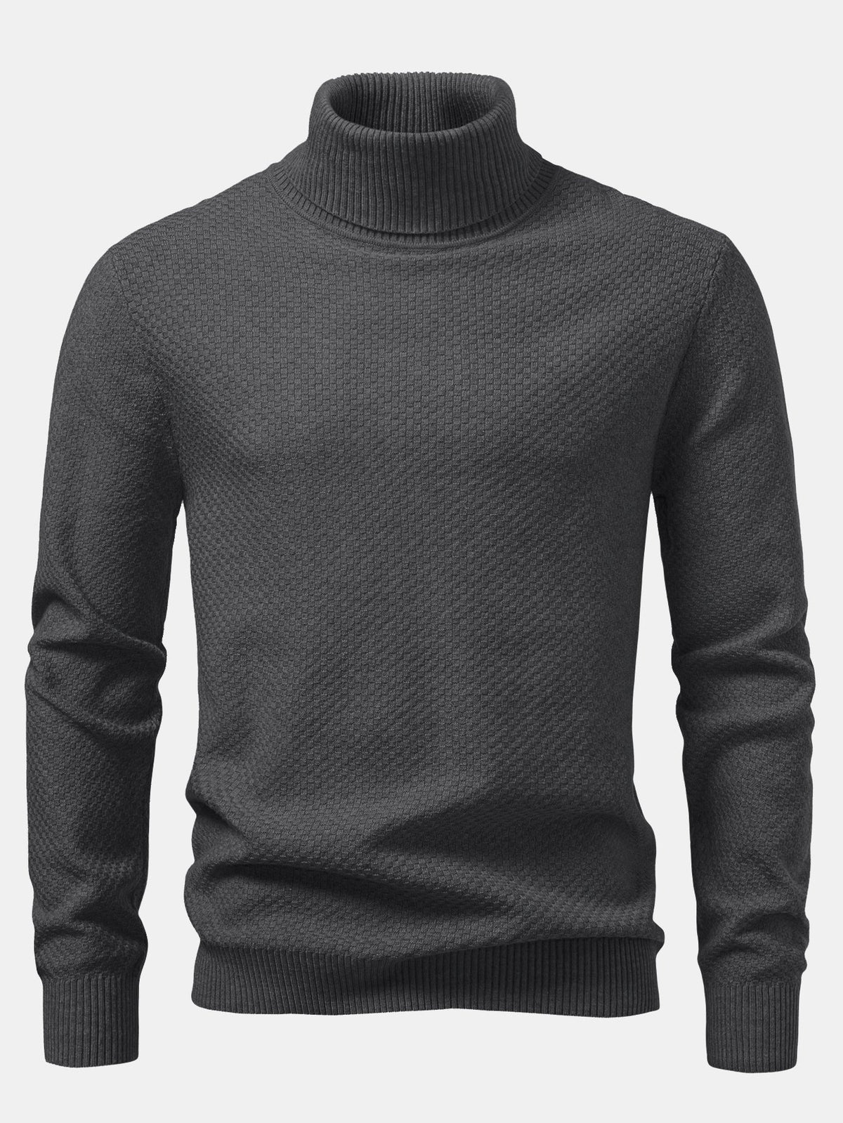 Emmett - Checkerboard Knit Turtleneck Sweater