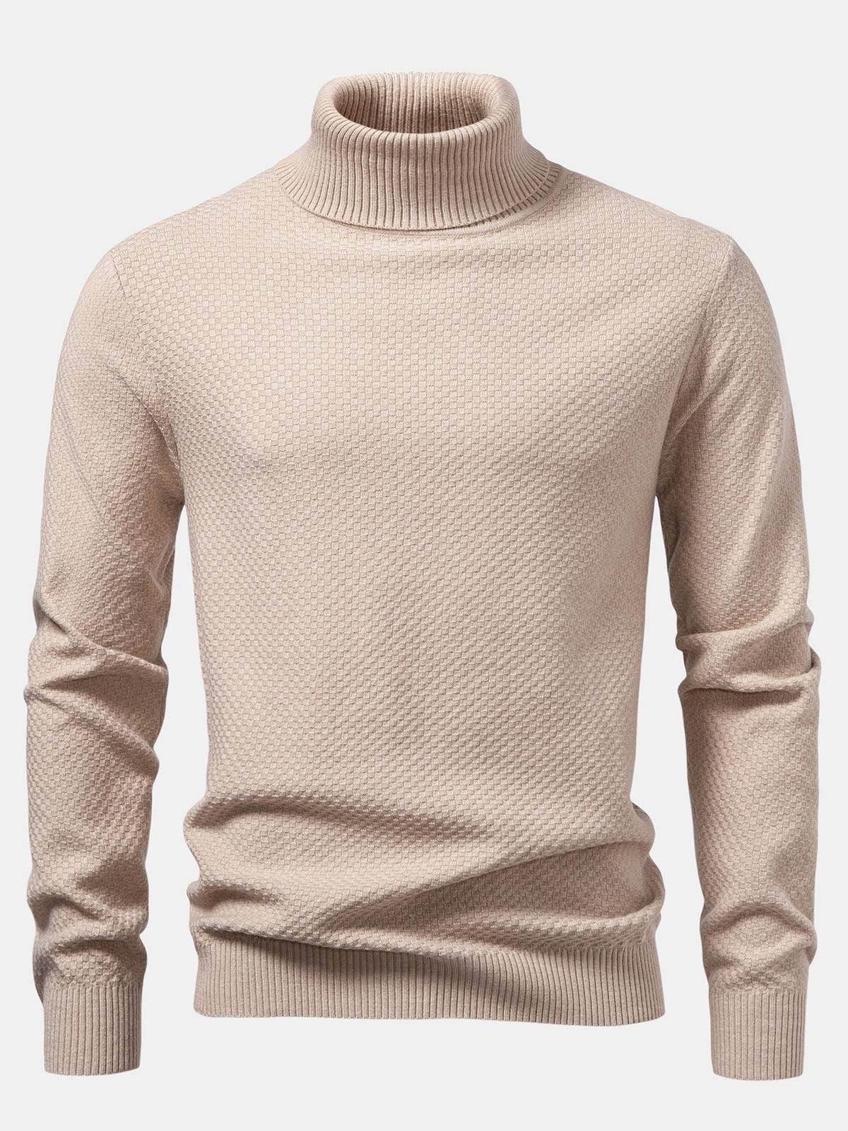 Emmett - Checkerboard Knit Turtleneck Sweater