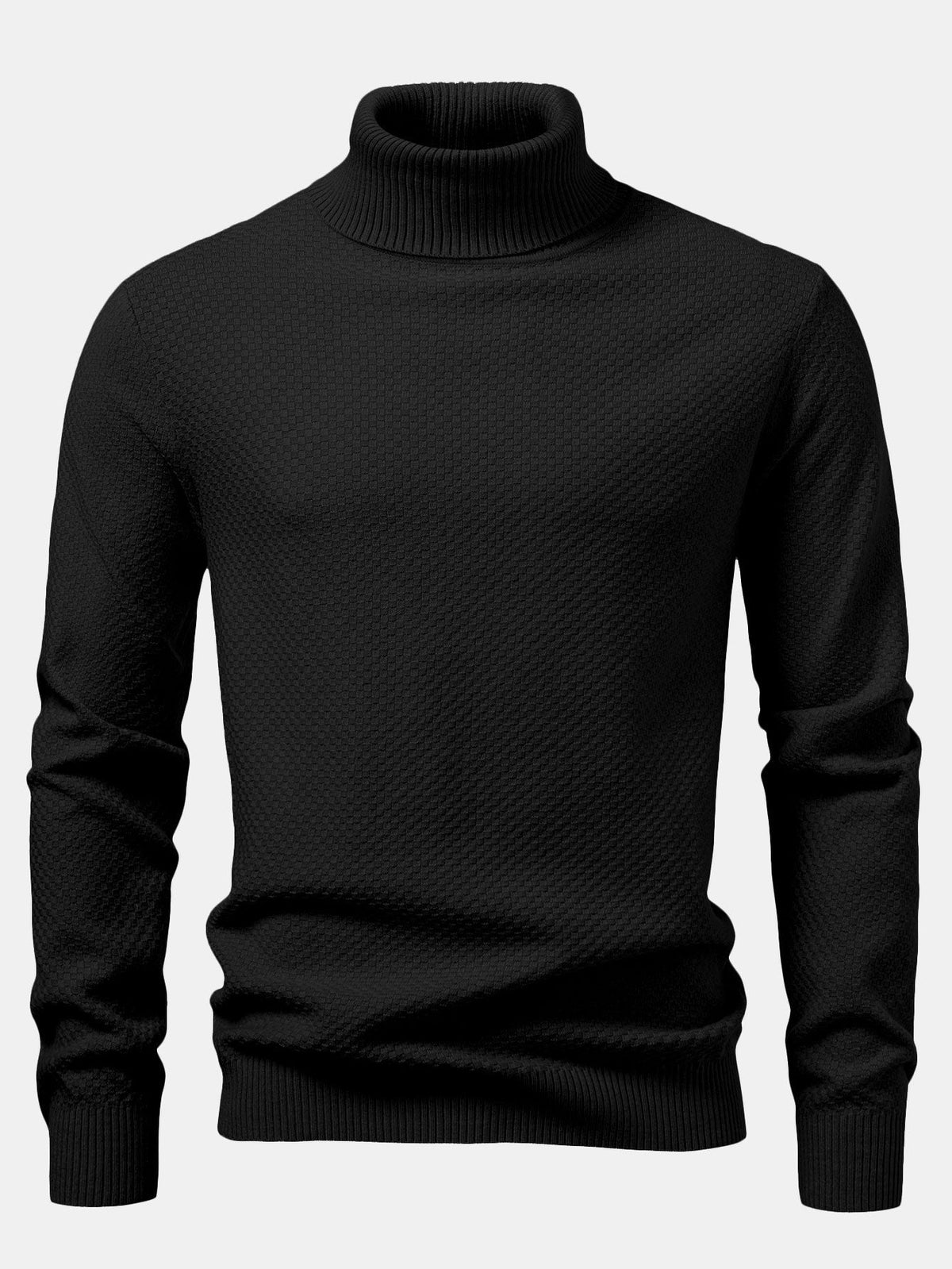 Emmett - Checkerboard Knit Turtleneck Sweater