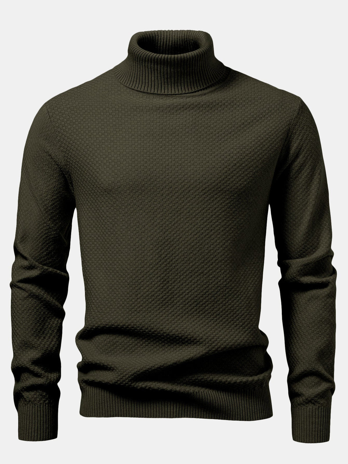 Emmett - Checkerboard Knit Turtleneck Sweater