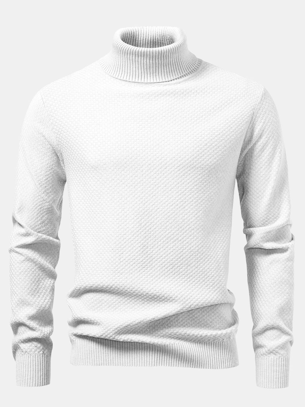 Emmett - Checkerboard Knit Turtleneck Sweater