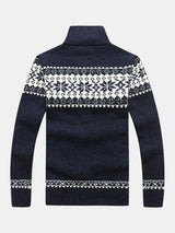 Gage - Geometric Print Zip Christmas Cardigan
