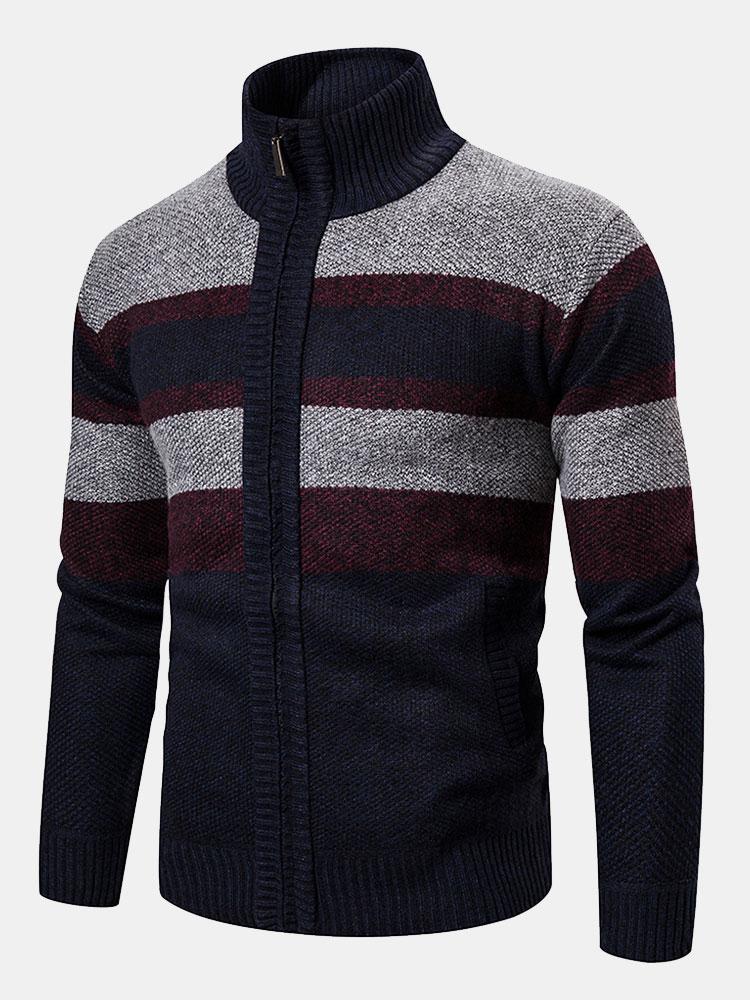 Hayden - Colour Block High Neck Zip Sweater